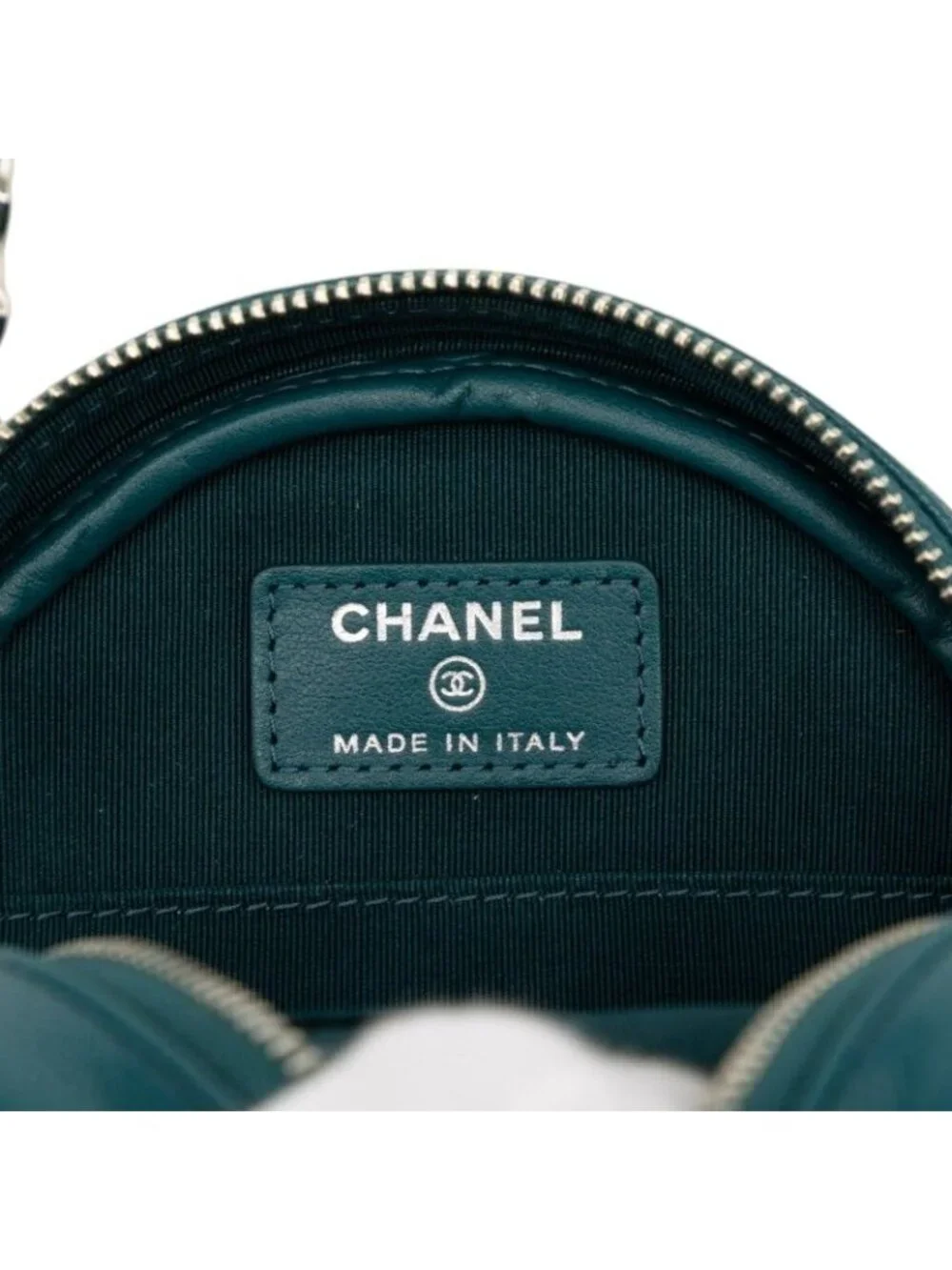 Chanel Quilted CC Logo Mini Chain Classic Shoulder Bag Green Caviar Leather